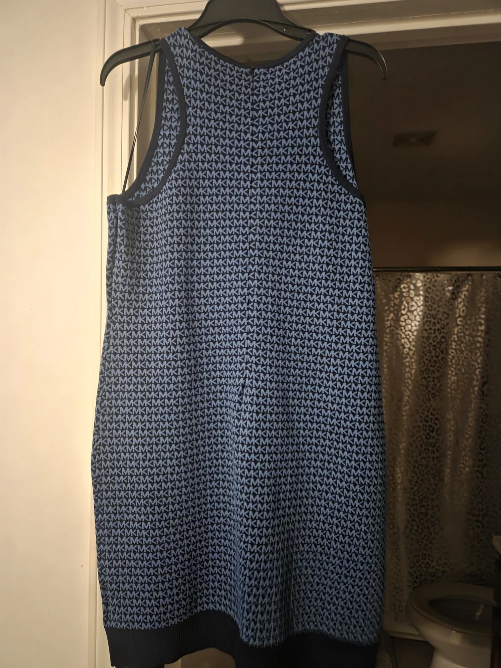 Michael Kors Blue Logo Knit Shift Dress